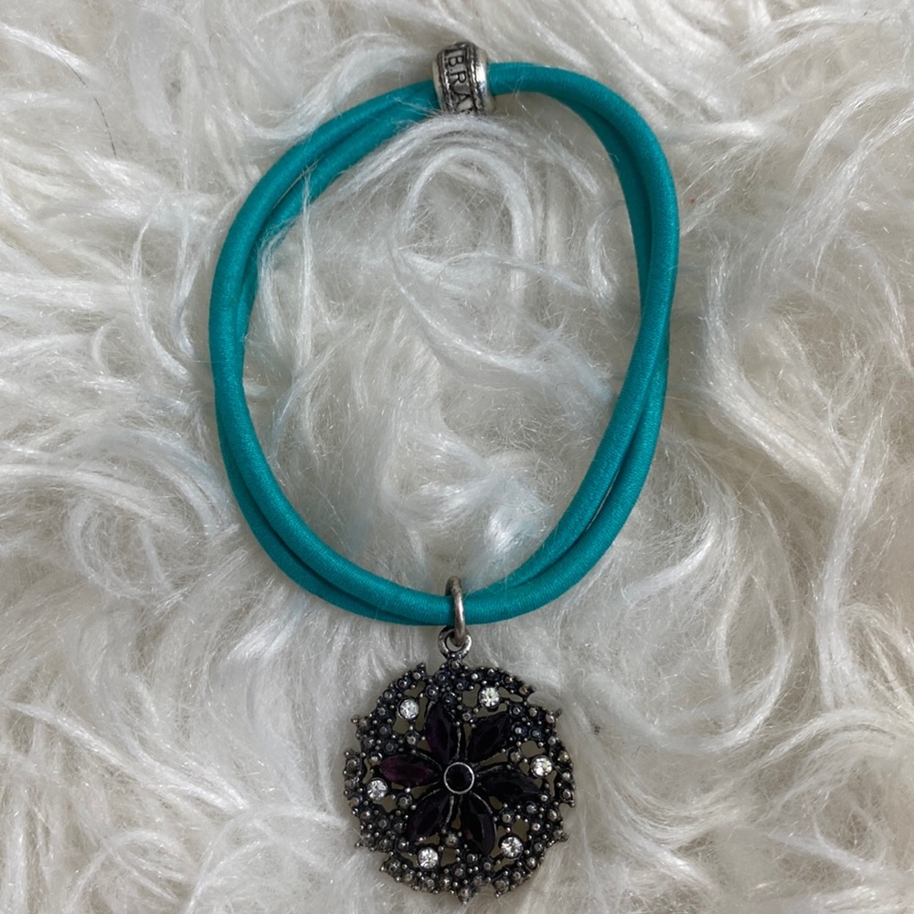 LUCKY BRAND TURQUOISE ROPE BRACELET WITH MEDALLION